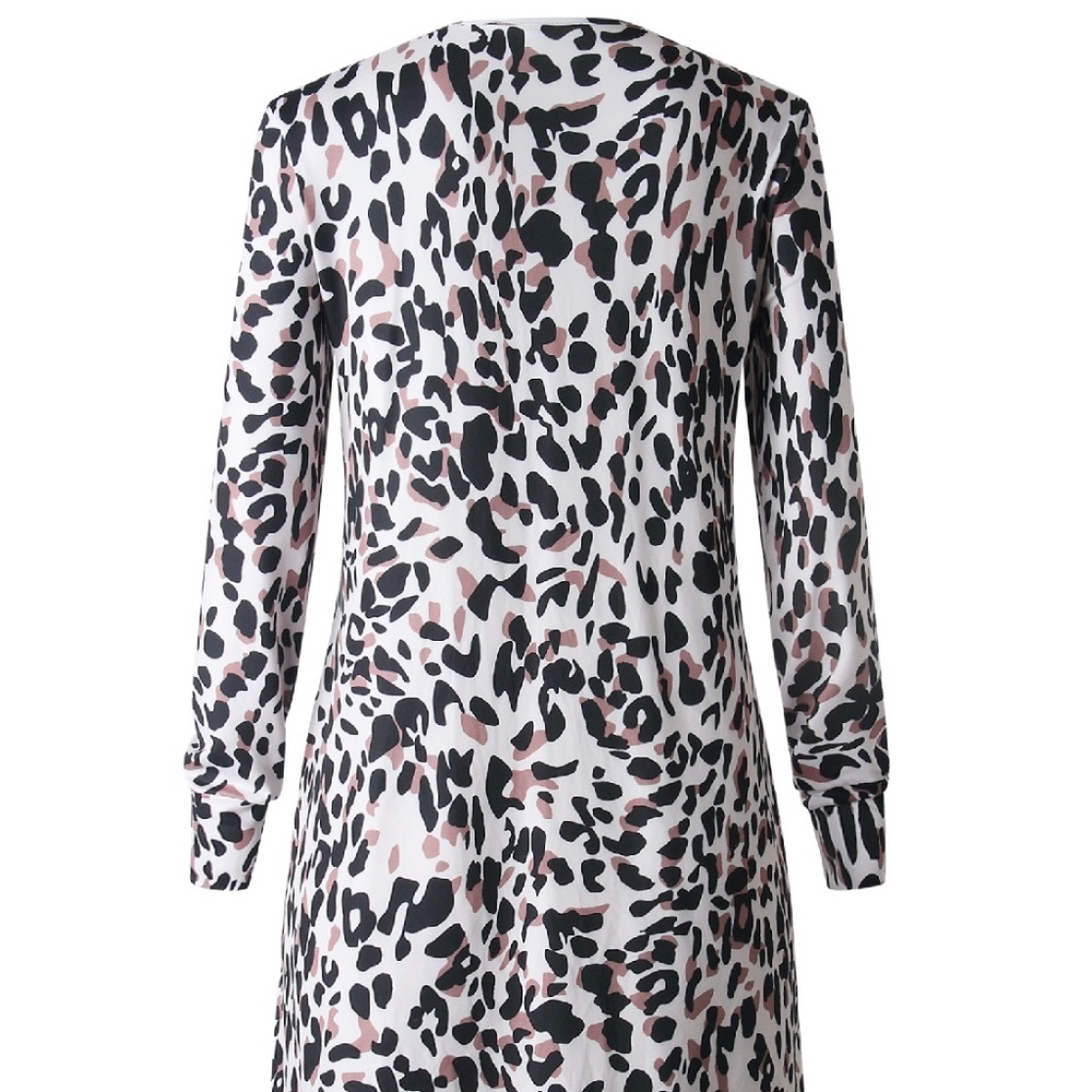 Cheetah Print Long Line Cardigan - Picture 6 of 8